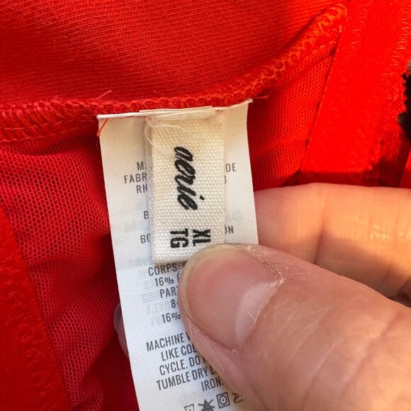 Aerie Red Lace Nylon XL Bralette Top With Adjustable Straps - Picture 3 of 6